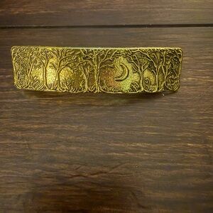 Gold Forest scene barette